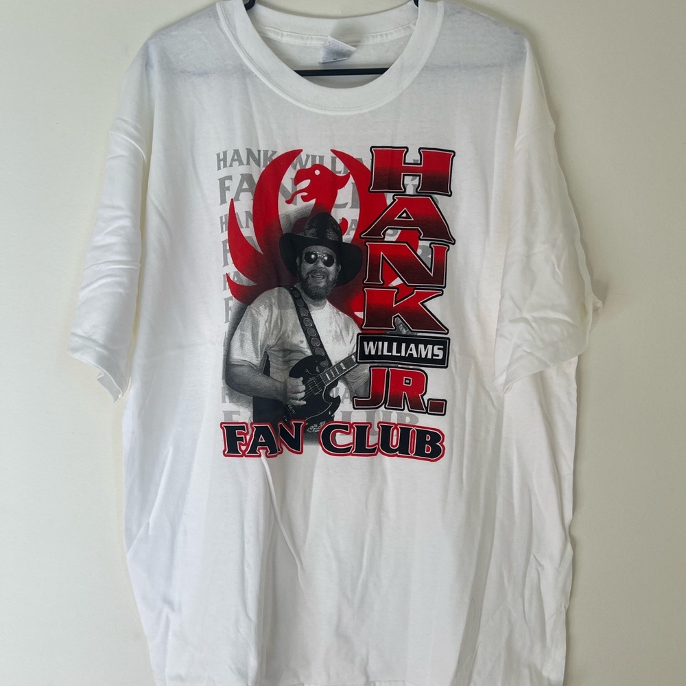 XL New Hank Williams Jr. Fan Club White Graphic Tee